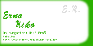erno miko business card