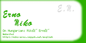 erno miko business card